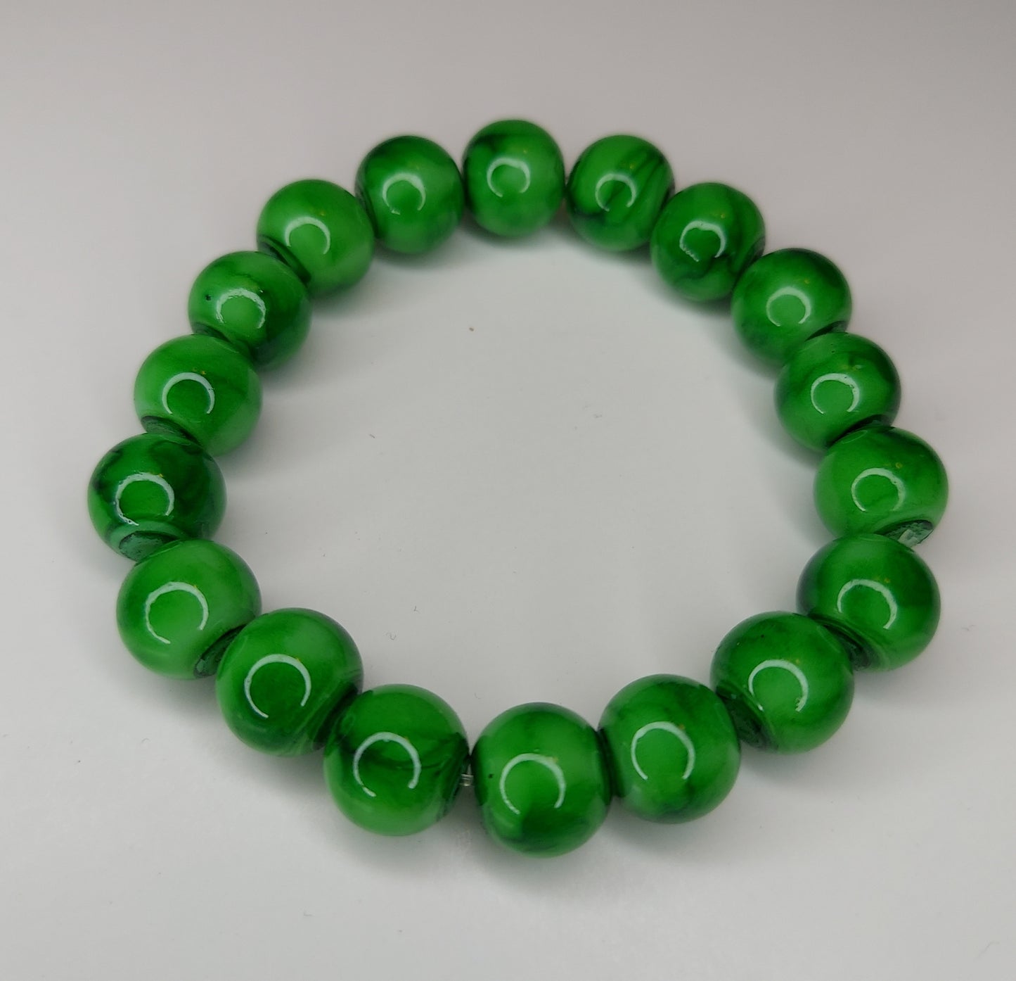 Green 10mm Beaded Bracelet