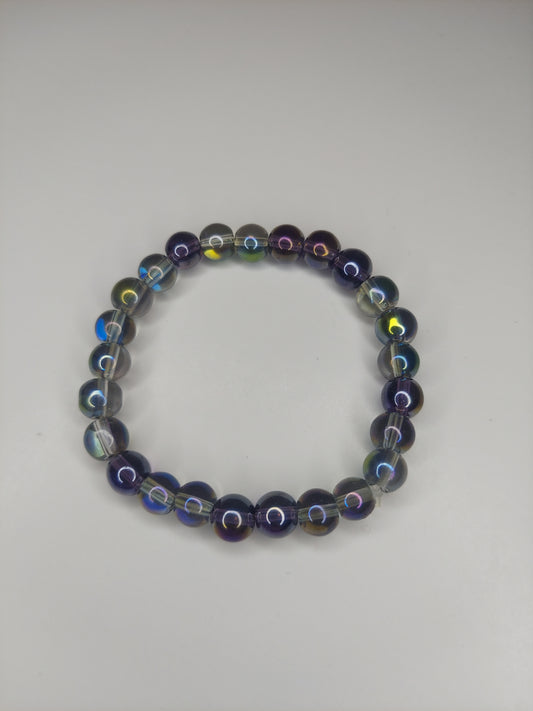 Iridescent Glass Beaded Bracelet