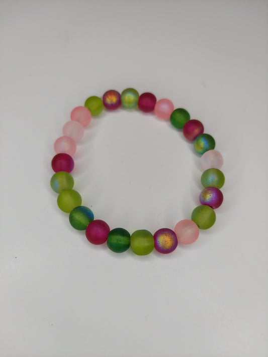 Strawberry Glass Beaded Bracelet