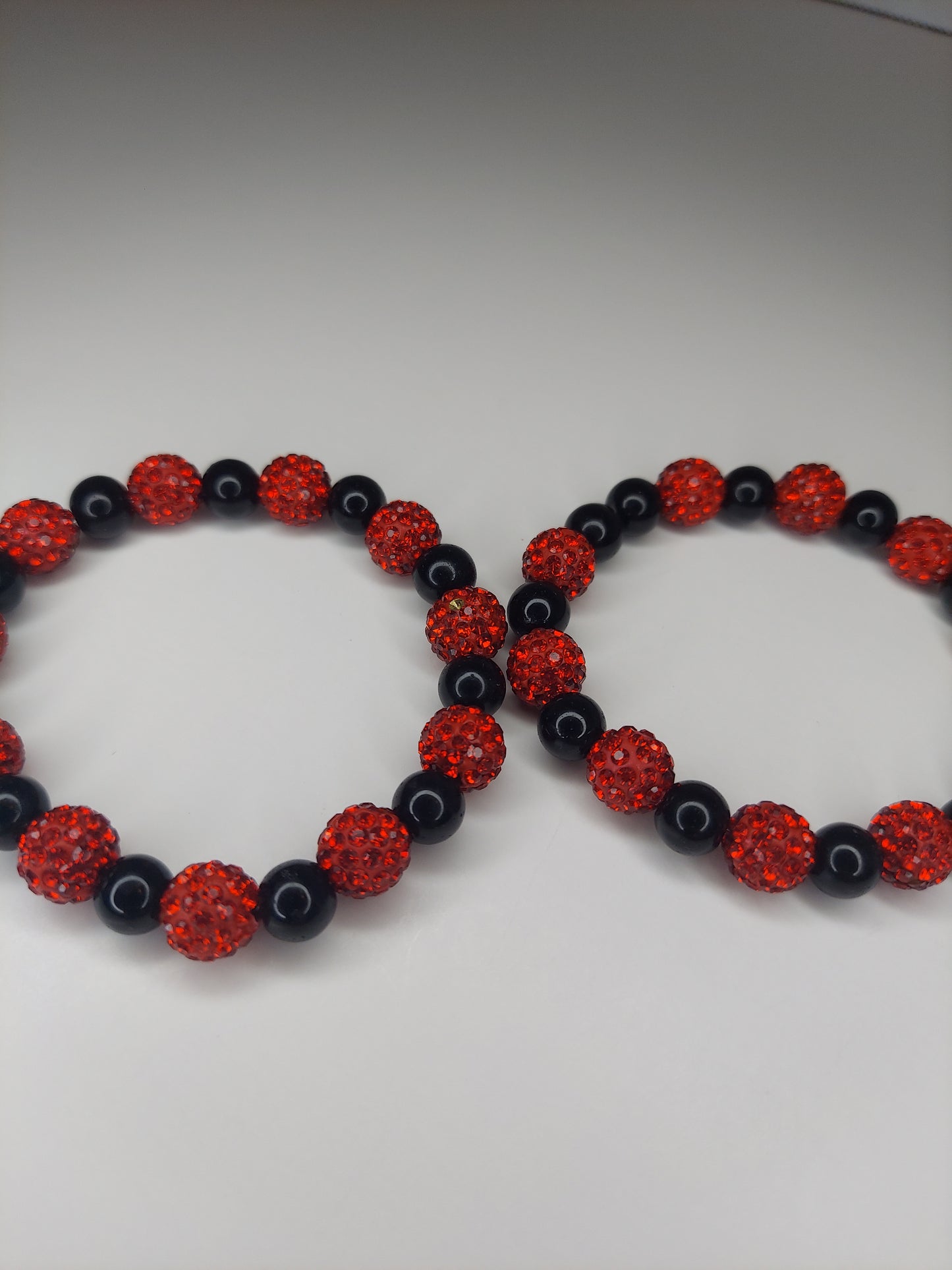 Red and Black Beaded Bracelet (1pc)