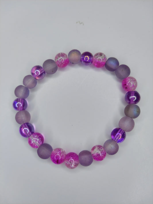 Purple Glass Beaded Bracelet